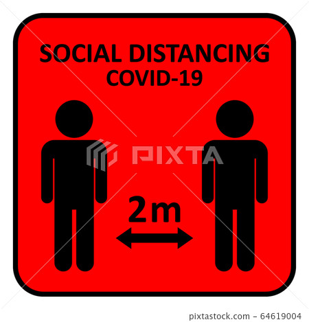 Illustration of social distancing. 64619004