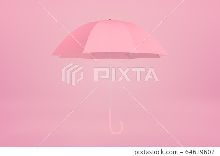 3d rendering of pink umbrella on pink background 3d rendering of pink umbrella on pink background 64619602