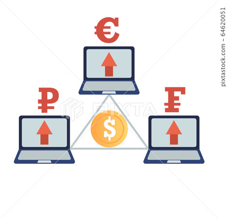 Dollar finance rate. International Currency.  64620051