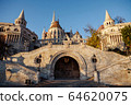 View of the Fisherman's Bastion from the bottom up. Stairs leading to the Bastion 64620075