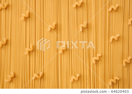 background of dried pasta, spaghetti and background of dried pasta, spaghetti and 64620403