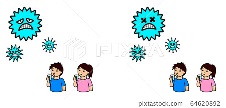 漱口以去除病毒並預防感冒等疾病的人 64620892