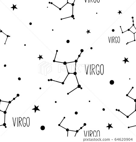 Virgo. Seamless pattern with zodiac sign 64620904