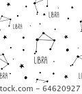 Libra. Seamless pattern with zodiac sign 64620927