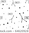 Cancer. Seamless pattern with zodiac sign 64620928