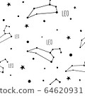 Leo. Seamless pattern with zodiac sign 64620931