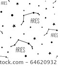 Aries. Seamless pattern with zodiac sign 64620932