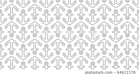 Anchor seamless pattern rope lasso vector boat pirate helm Nautical maritime sea ocean repeat wallpaper scarf isolated tile background illustration line white design 64621576