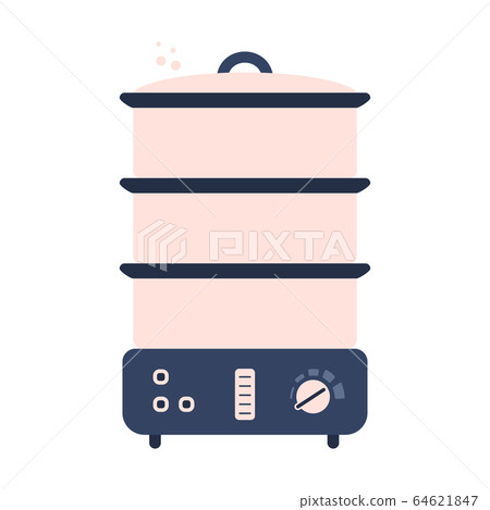 Flat electric food steamer icon, kitchen appliance Flat electric food steamer icon, kitchen appliance 64621847