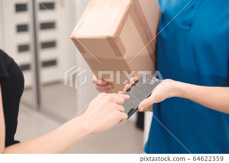 Courier delivery service. Parcel receiving Courier delivery service. Parcel receiving 64622359