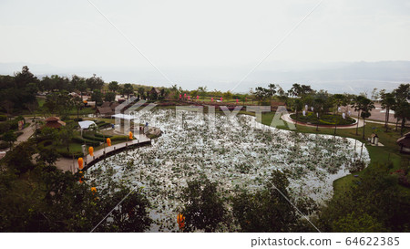 Aerial view landscape landmark famous of Mae Moh Aerial view landscape landmark famous of Mae Moh 64622385
