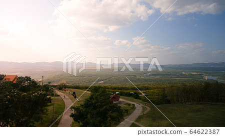 Aerial view landscape landmark famous of Mae Moh Aerial view landscape landmark famous of Mae Moh 64622387