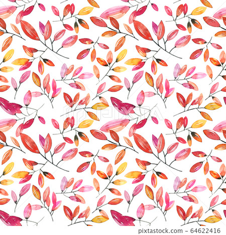 Watercolor foliate pattern Watercolor foliate pattern 64622416
