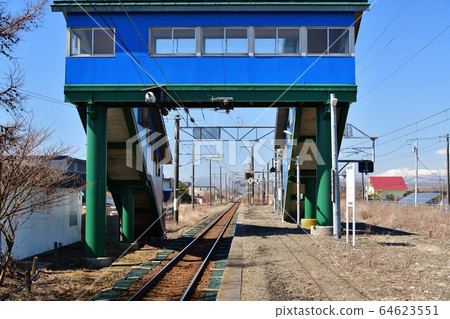 We photograph scenery of JR Shadai Station in Shiraoi-cho, Hokkaido in spring We photograph scenery of JR Shadai Station in Shiraoi-cho, Hokkaido in spring 64623551