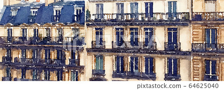 Watercolour Art Print, Travel in Europe Scene 64625040