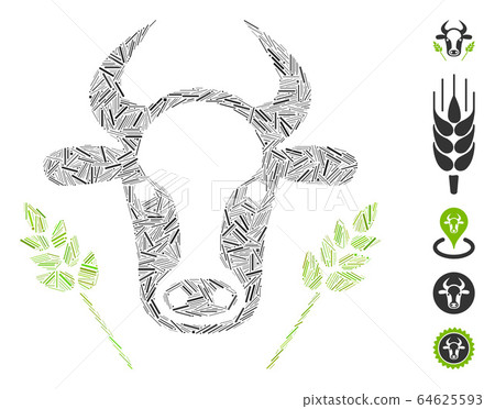 Hatch Collage Cow and Wheat Agriculture Icon 64625593