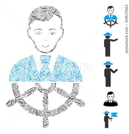 Line Collage Captain Icon - Stock Illustration [64625662] - PIXTA