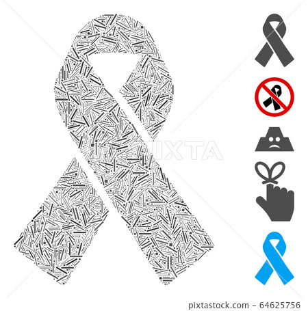 Dash Mosaic Mourning Ribbon Icon 64625756