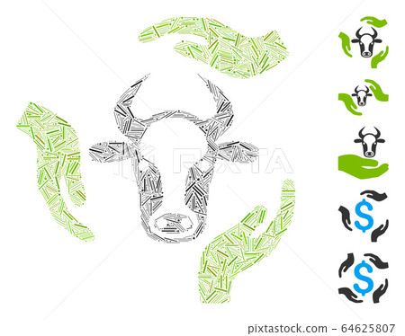 Dash Mosaic Cow Care Hands Icon 64625807
