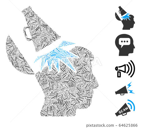 Hatch Mosaic Open Mind Megaphone Icon 64625866