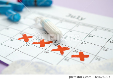 Menstrual pads and tampons on menstruation period Menstrual pads and tampons on menstruation period 64626093