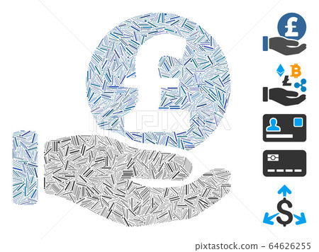 Dash Collage Pound Coin Payment Hand Icon 64626255