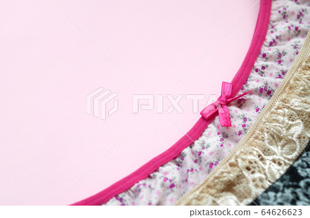 White, black and pink women underwear with lace on 64626623