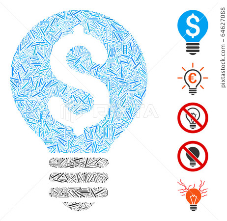 Hatch Collage Business Patent Bulb Icon 64627088