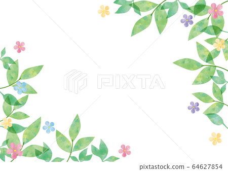Vine and flowers_watercolor frame Vine and flowers_watercolor frame 64627854