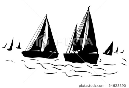 運動剪影帆船1 64628890