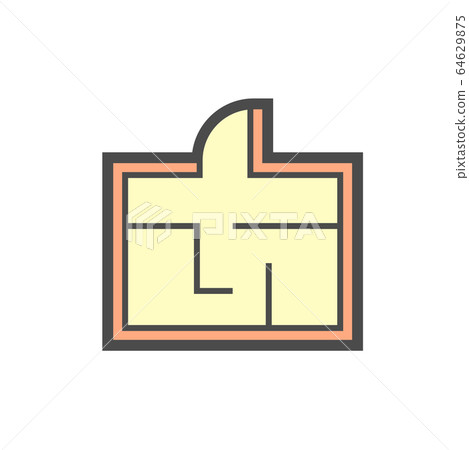 House plan design vector icon design on white. House plan design vector icon design on white. 64629875