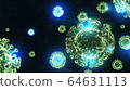 3D image of a virus against the background, 64631113