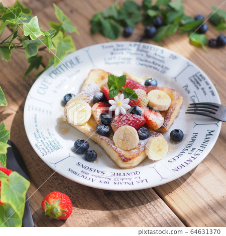 Tea time with stylish French toast Tea time with stylish French toast 64631370