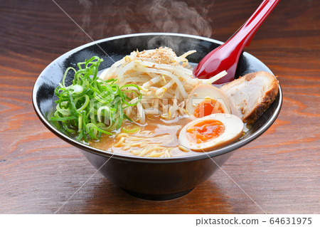 Note) Steam is a retouch synthesis. Miso Ramen, Miso Ramen, Miso Ramen. 64631975
