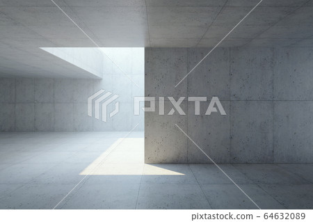 blank concrete space interior, 3d rendering blank concrete space interior, 3d rendering 64632089