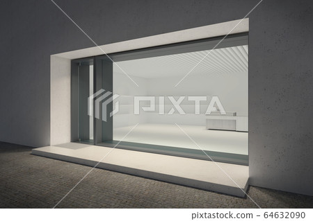 Shop showcase at night, 3d rendering Shop showcase at night, 3d rendering 64632090