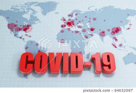 Covid-19 Coronavirus pandemic concept, 3d Covid-19 Coronavirus pandemic concept, 3d 64632097