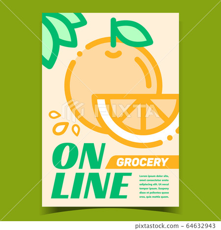Online Grocery Shop Advertising Banner Vector Online Grocery Shop Advertising Banner Vector 64632943