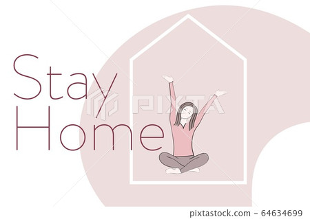 Self quarantine and and social distancing concept. Stay home. COVID-19 coronavirus. Template for Self quarantine and and social distancing concept. Stay home. COVID-19 coronavirus. Template for 64634699