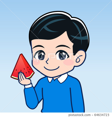 Illustration of red watermelon 64634723