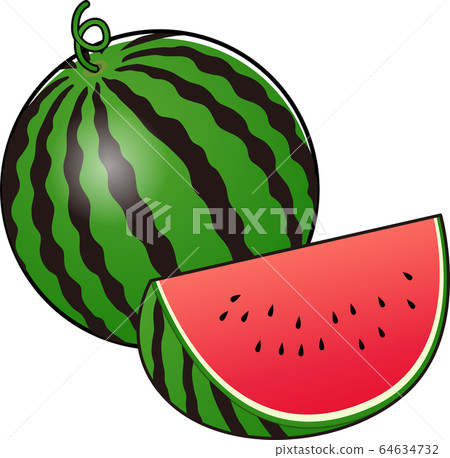 Illustration of red watermelon 64634732