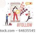Beauty Blogger Subscriber Flat Vector Concept 64635545