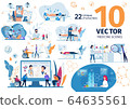 Medicine Innovative Technologies Vector Scenes Set 64635561