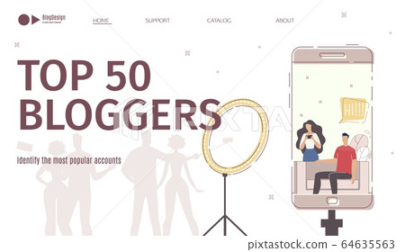 Bloggers Accounts Rating Service Vector Webpage Bloggers Accounts Rating Service Vector Webpage 64635563