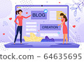Woman Personal Blog Creation Flat Vector Concept 64635695