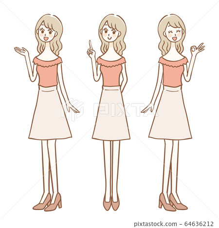 女性全身3姿勢集 64636212