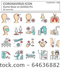 Coronavirus Covid 19 Crisis Infection Icon Set, Medical Health Care Infographic and Icons Symbol Design for Medicine Corona Virus Hospital Laboratory 64636882