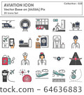 Transportation and Aviation Airport Icon Set, Icons Collection of Transport Airline for Business Travel Service 64636883