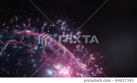 Abstract futuristic planet Earth 64637343