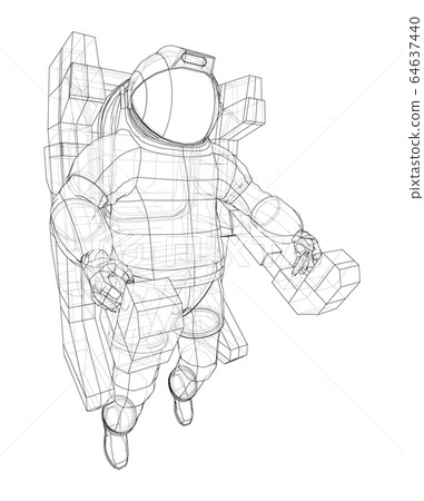 Astronaut concept. Vector rendering of 3d 64637440